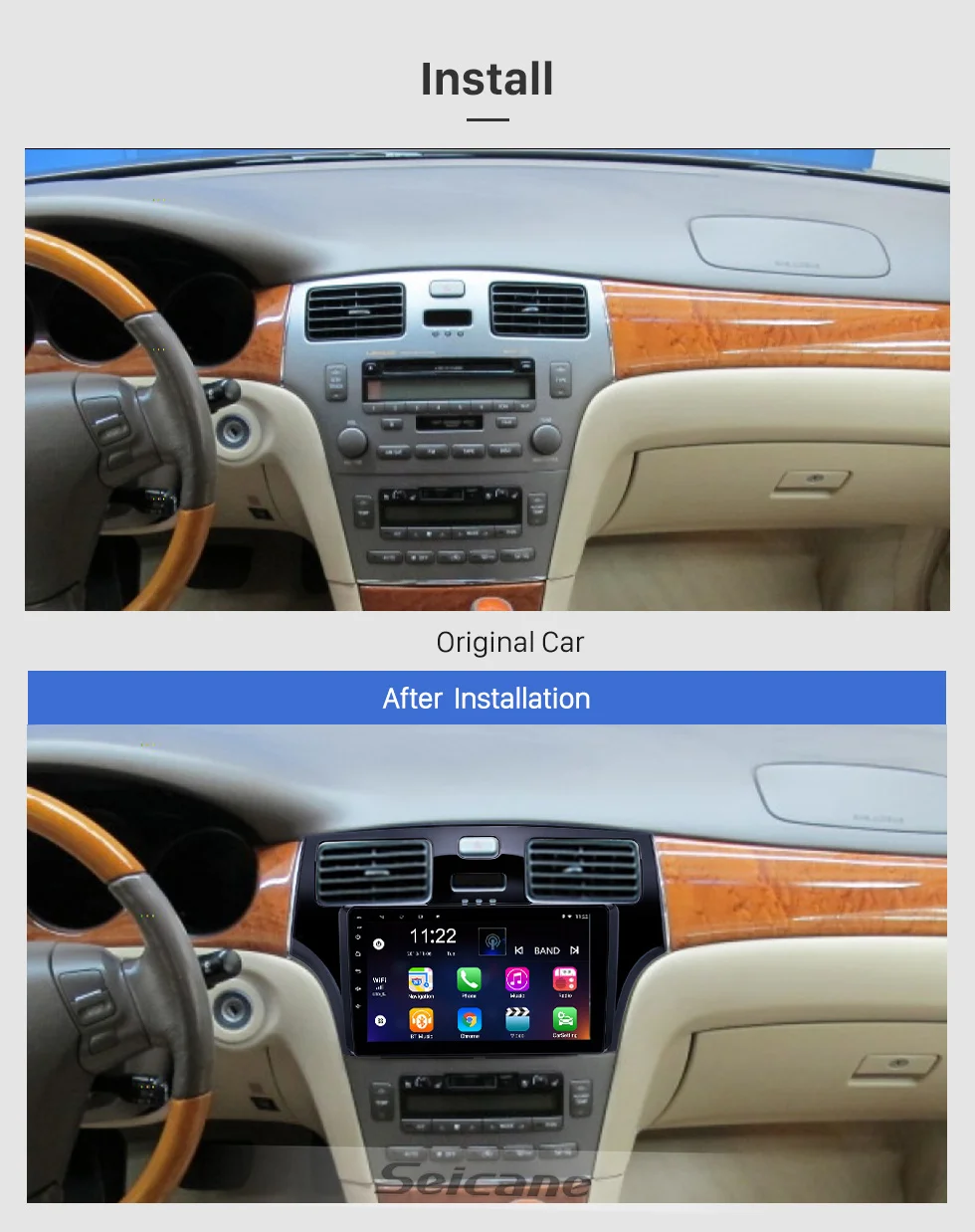 Cheap Seicane GPS Navi 9 inch Android 9.0 for 2001 2002 2003 2004 2005 Lexus with Steering Wheel Control DAB Car Multimedia Player 1