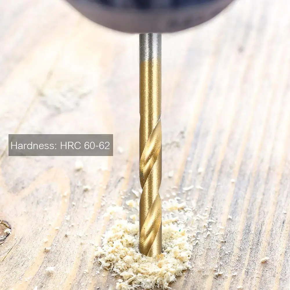 50Pcs HSS 4241 Titanium Coated Drill Bits High Speed Steel Drill Bit Set Quality Power Drilling Tools for Wood 1/1.5/2/2.5/3mm