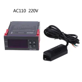 

SHT2000 Digital Temperature Humidity Controller for Home AC 110-220V DC 12V-72V Hygrometer Standing and Wall Hanging Household