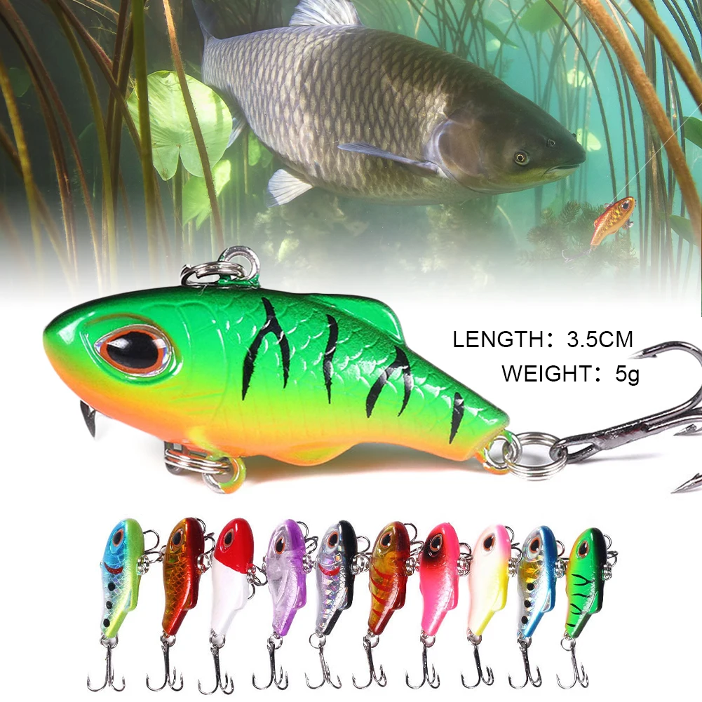 3.5cm Fishing Lure Sinking Mini Crankbait Vibration Artificial Hard Bait Winter Ice Fishing Wobbler Bass Fishing Tools Tackle