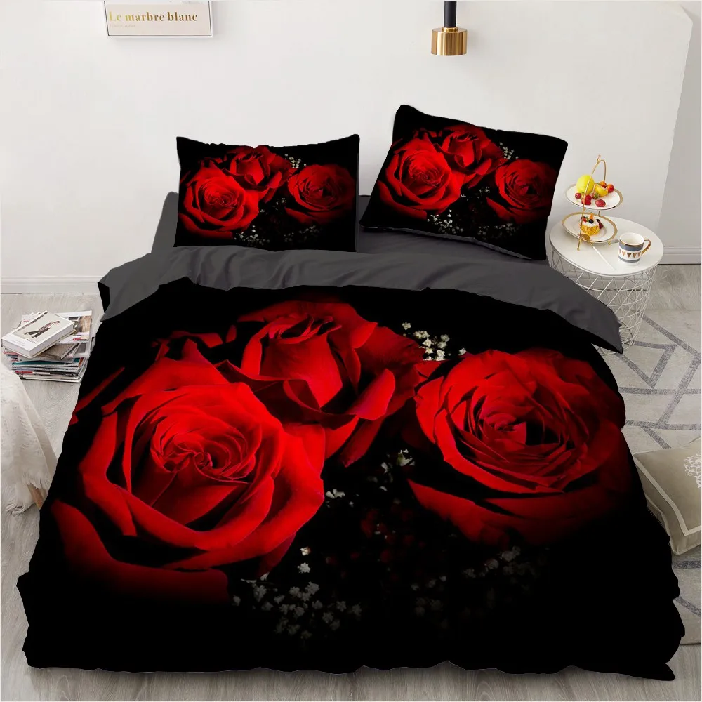 3D Custom Bedding Sets Flower Plant Duvet Quilt Cover Set Comforter Bed Linens Pillowcase King Queen Full Double Home Texitle|Комплекты