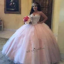 Розовое роскошное бальное платье с кристаллами Пышное Платье Vestido de Debutantes e 15 anos бальное платье дебютантное Платье милое платье 15