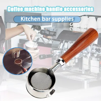 

Coffee Bottomless Portafilter Coffee Machine Wood Handle Filter Coffee Accessories for Welhome KD-310/KD-510 TN88