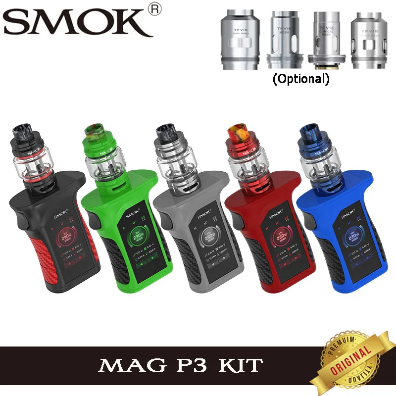 Испаритель SMOK MAG P3 Kit 230W Box MOD Vape 9 мл TFV16 Tank TFV 16 Conical nexMesh &amp Dual Mesh Coil электронная