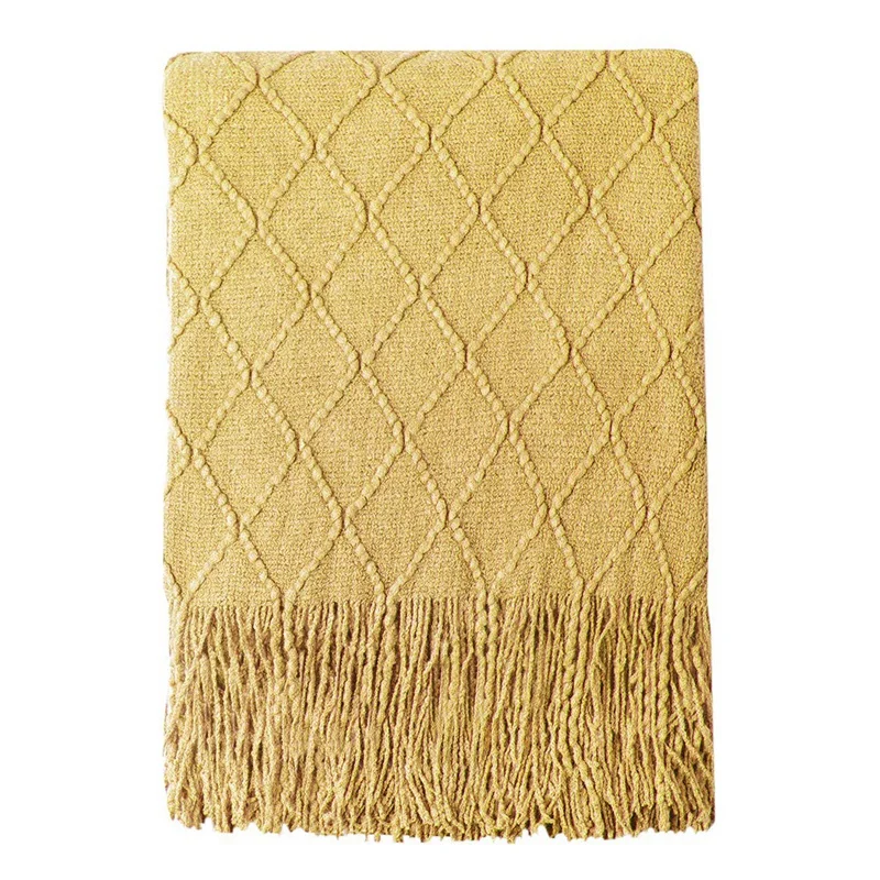 

Yellow Blanket, Soft Sofa Cover, Bedding Blanket, Decorative Blanket, Air Conditioning Blanket