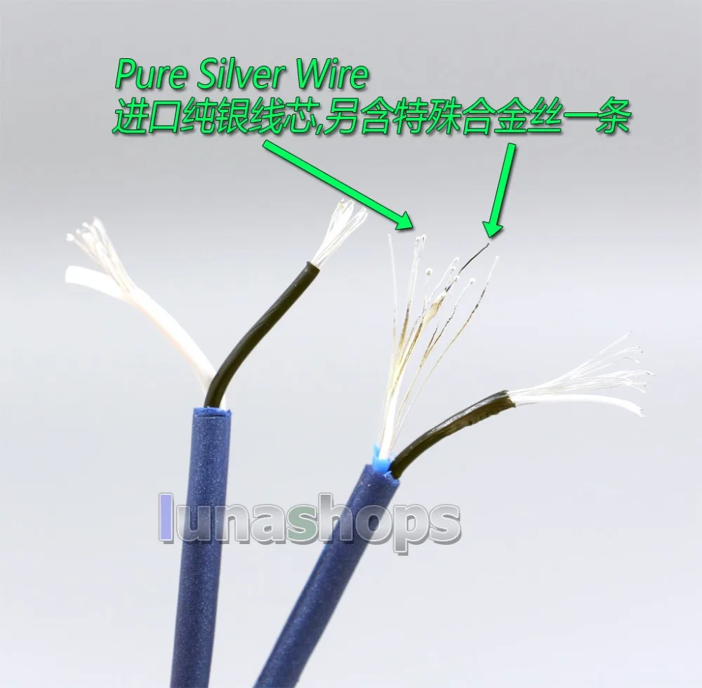 LN005613 XLR balanced 2 5mm 4 4mm headphone Earphone PURE Silver Cable PEP Insulated For Sennheiser HD700