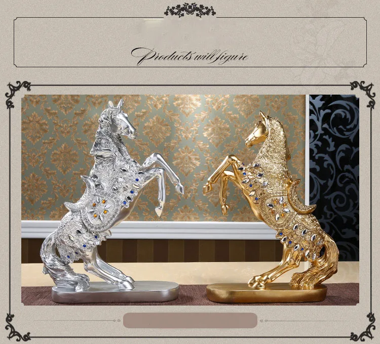 Алмазная Стоящая Лошадь статуя, лошадь художественная Фигурка декоративная, домашний и офисный декор украшения для стола книжная полка винный шкаф