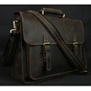 Vintage Crazy Horse Genuine Leather Men Briefcase 15" Laptop Bag Work Business Bag Shoulder Messenger Bag Male Tote Handbag M088 1