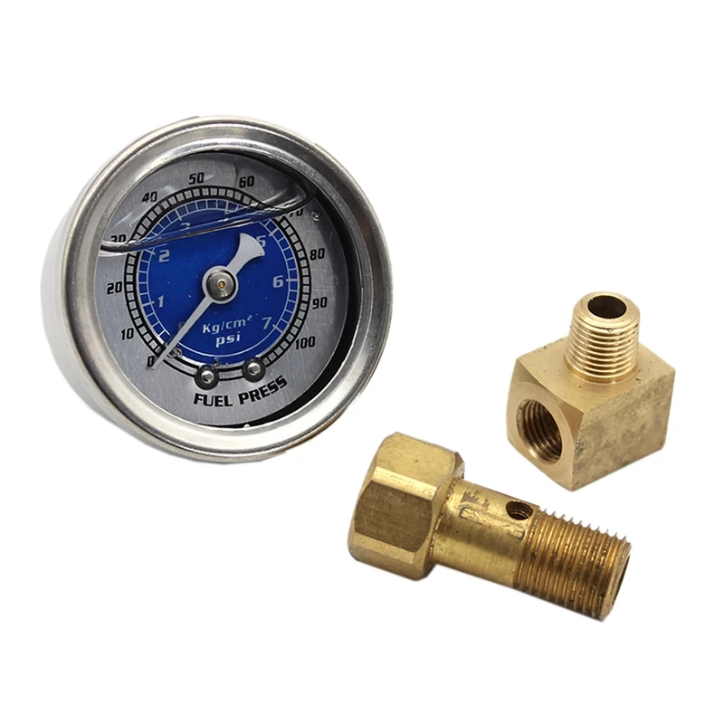 Automotive Shockproof Oil Meter 1 1/2 inch 100PSI VMS Fuel Oil Pressure Gauge for Honda Civic Acura Mitsubishi