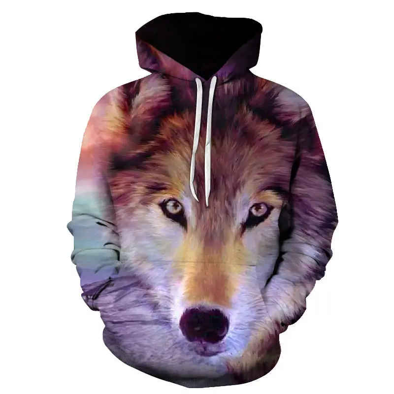 

Fashion Hip hop Men Casual Wolf Long Sleeve Sweatshirt funny Hoodies Autumn hunting Game Hoodie 3d Harajuku Men Hoody tops