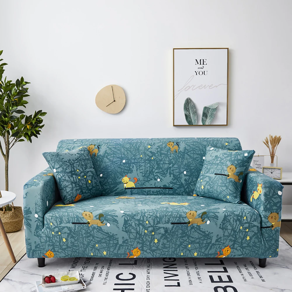 Черный Thumbedding Broadleaf Sofa Cover I Shape Durable Elegant Simple Washable Flexible Stretch Sofa Cover Slipcovers Dark Grey - Цвет: Черный
