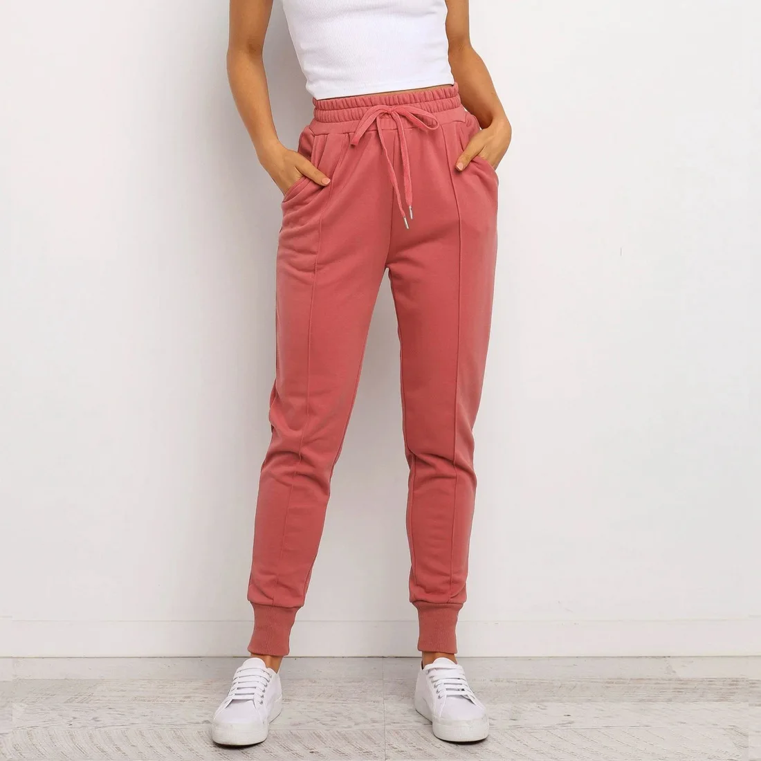 

Women Casual Sweatpants Joggers Bottoms Female High Waist Sports Workout Trousers Solid Ladies Running Fitness Pants Sportwear