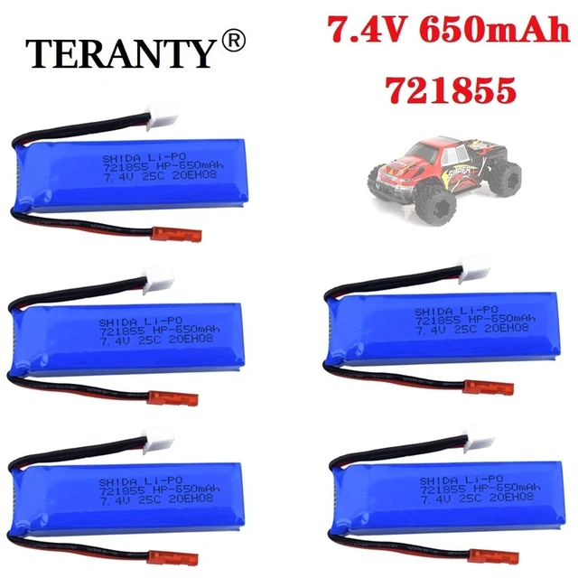 Batterie Lipo avec chargeur pour voiture télécommandée, pièces de rechange,  prise JST, batterie 7.4V, 400mAh, 2S, 1/28 V, P929, P939, K969, K979, K989,  7.4 RC - AliExpress