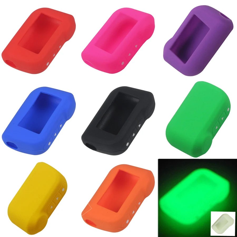 

jingyuqin A63 A93 Keychain Silicone Car Key Cover Case For Starline A93 A63 Two Way Car Alarm LCD System A96 Remote Controller