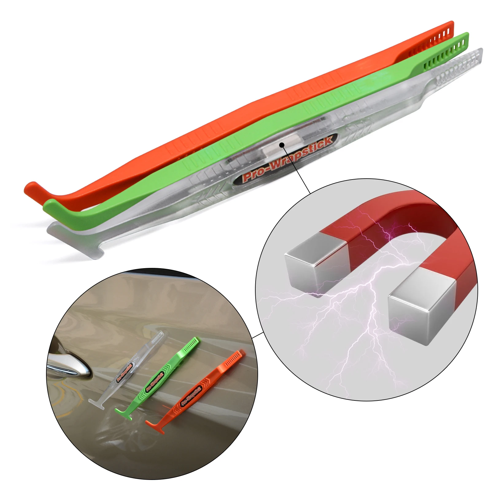 FOSHIO Carbon Fiber Vinyl Film Magnetic Corner Side Stick Squeegee Microfiber Scraper Car Wrapping Tool Window Tint Install Set