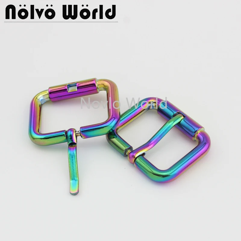 

Wholesale 500pcs,inner width 31*21mm 1-1/4 inch, rainbow metal pin buckle belt handbags turn buckle diy hardware accessories