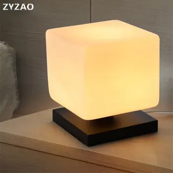

Nordic Decoration Table Lamp Eye-protecting Study Led Desk Lamp Bedroom Bedside Lamp Modern Simple Glass Ice Brick Table Lights