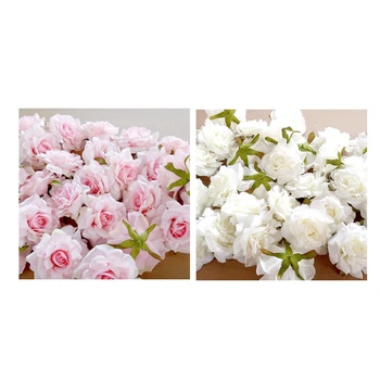 

20 Pcs Artificial Flowers Head 10 Cm for Wedding Decoration DIY Wreath Gift Box Floral Silk Party Design Flowers, 10 Pcs Pink &