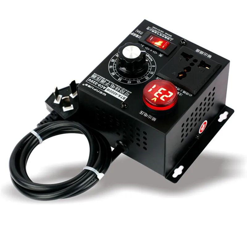 Adjustable AC 220V 4000W SCR Electronic Voltage Regulator Temperature Motor FAN Speed Controller Dimmer Electric Tool Wholesale