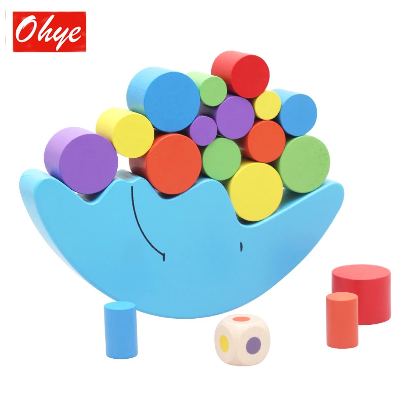 Children's pirate ship balance building blocks marine animals stacking cute wooden building blocks children's toys