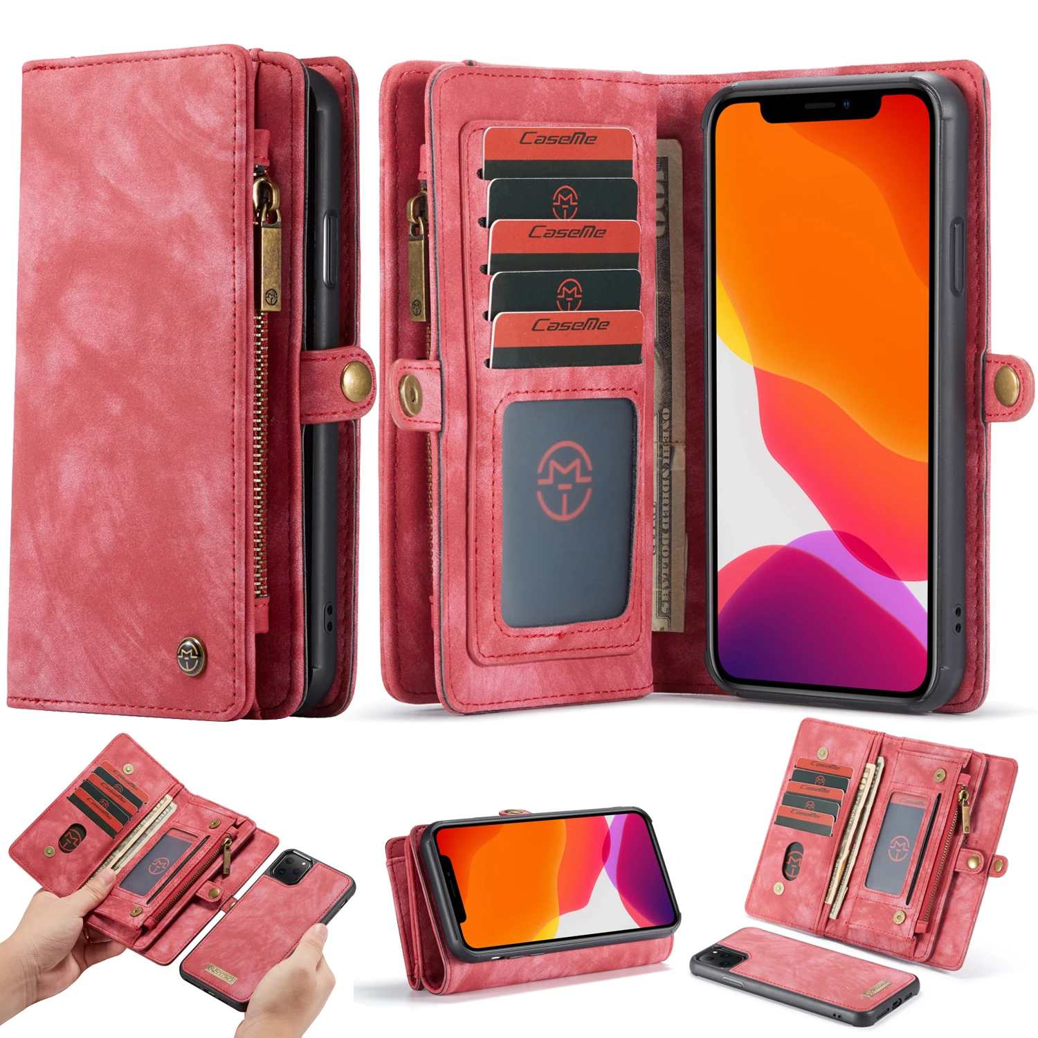 

Caseme 008 Series Wallet ID Card Pocket shockproof phone cases cover for Apple iphone 11 5.8 6.1 6.5 2019