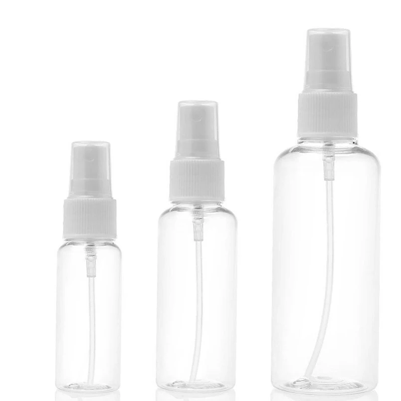 

5pcs/set 30ml/50ml/100ml Fine Mist Spray Bottle Clear Travel Bottles Leak Proof for Makeup Cosmetic Containers Perfume Atomizer