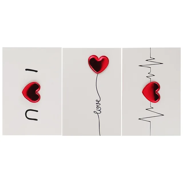 ​Handmade DIY Solid Red Heart Greeting Card With Envelopes I Love You Postcard Wedding Invitation Card Valentine's Day Gift 2