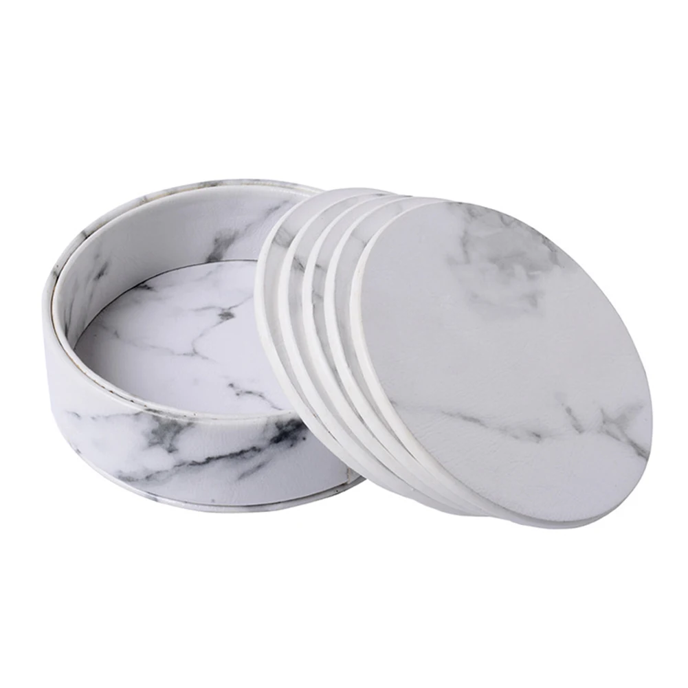 6 Pcs Drink Coaster Mat Home Kitchen Cup Coaster Creative Round Edge Cup Mat Drink Coaster Mat For Living Room Decor
