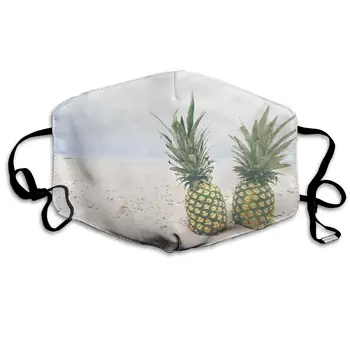 

Two Pineapple print Dustproof and windproof mask, washable and reusable, suitable for outdoor sports