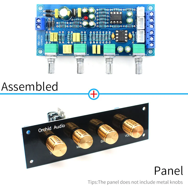 UNISIAN тональная плата NE5532 OP-AMP Hi-Fi предусилитель для низких высоких частот баланс громкости тон эквалайзер плата управления для усилителей DIY KIT - Цвет: FINISHED with panel