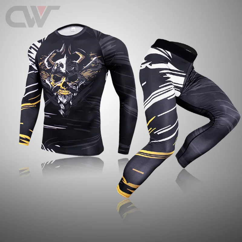 Winter Thermal Underwear Men Underwear Sets 3D Spartan Compression Ski Sweat Quick Drying Men Thermal Clothing thermal underwear set