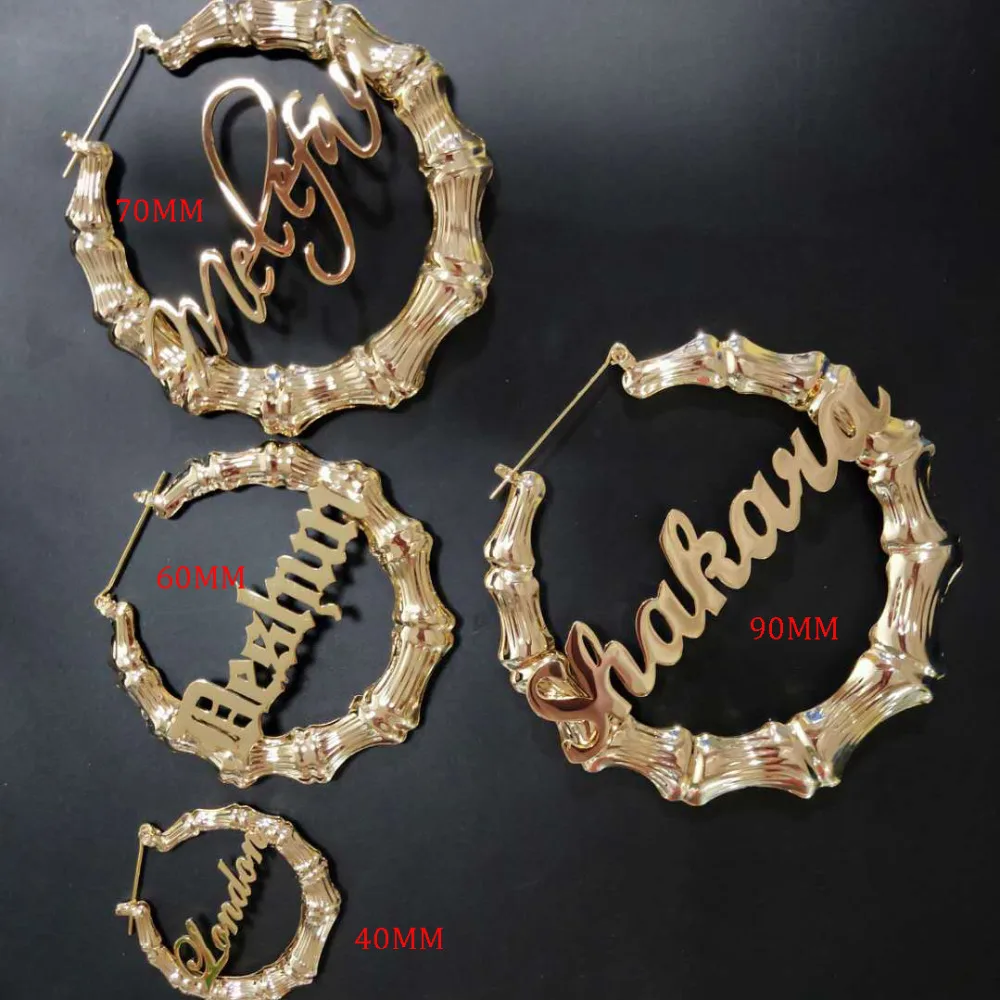 THE BLING KING Custom Letters Earring Heart Stainless Earrings For Women Large Hoop Acrylic Earrings Trendy Accessories Jewelry