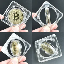 Moeda de metal da criptomoeda eth xrp para a coleção 40mm ouro bitcoin coin com rotação rotatório mostrando caso litecoin