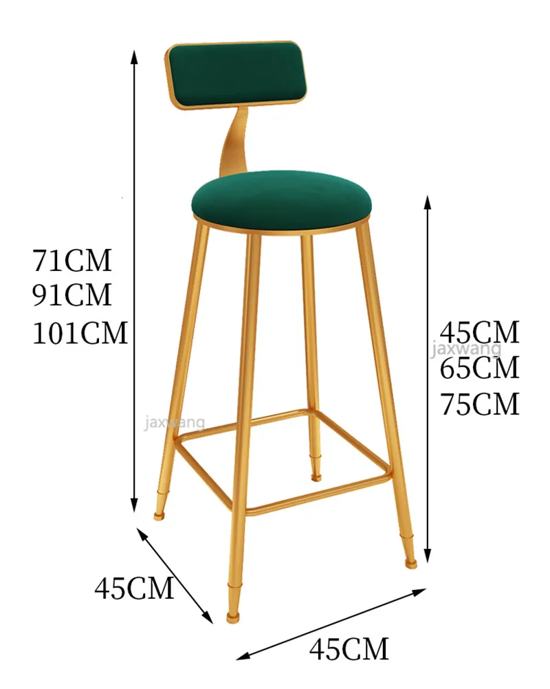 European Light Luxury Bar Chair Simple Net Red Customized Bar Stool Front Coffee Restaurant Leisure Back High Stool