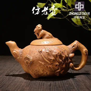 

In Purple The Qing Dynasty Old Dark-red Enameled Pottery Teapot Taiwan Backflow Imitate Old Kettle One Factory The Cultural