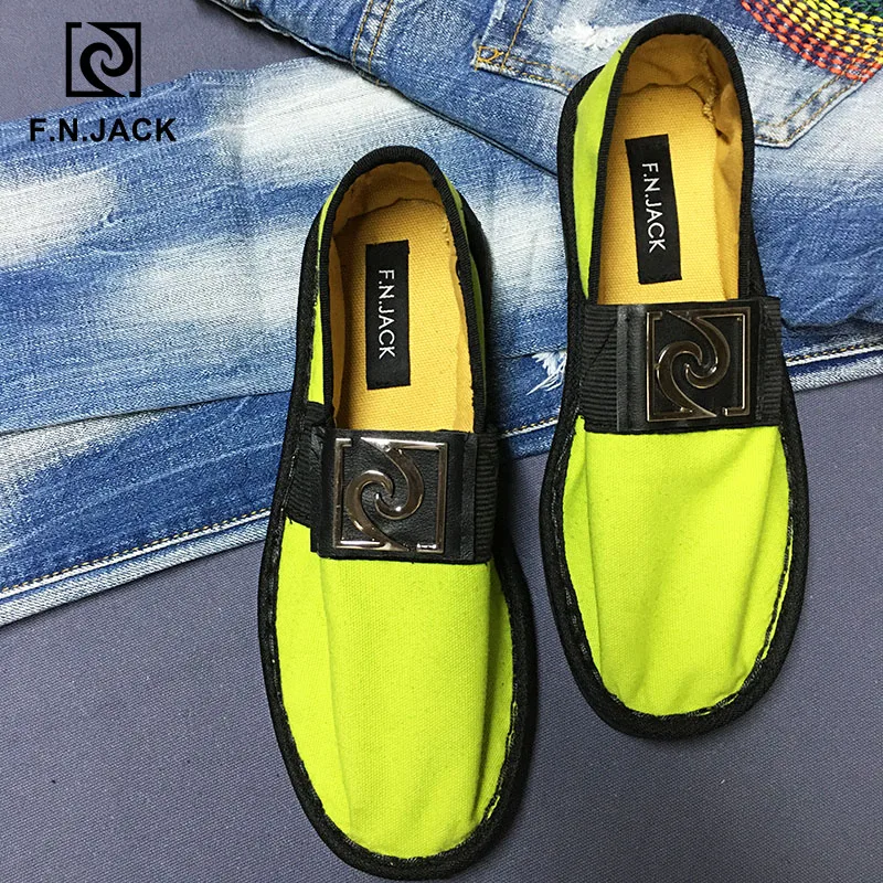 Massage Insole F. N. JACK/мужские парусиновые туфли с массажной стелькой; мужские туфли на резиновой подошве; Espadrille Scarpe; мужские туфли-оксфорды; Vip link - Цвет: Massage Insole
