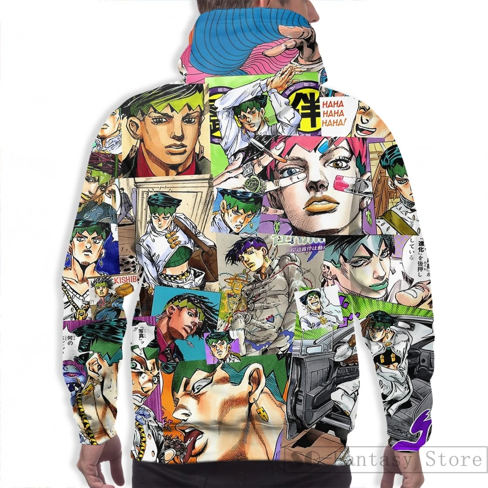 Мужские толстовки, свитшоты для женщин, забавная Толстовка JJBA-Rohan Kishibe-Collage с принтом, повседневная одежда