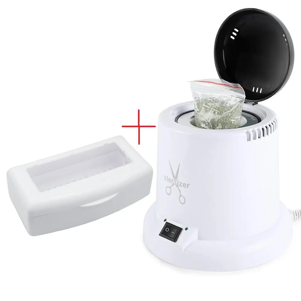 Sterilizer box set Стерилизатор и коробка для дезинфекции набор высокотемпературных стальных металлических щипцов пинцетов инструменты стеклянные шарики для маникюрные инструменты для ногтей - Цвет: Sterilizer box set