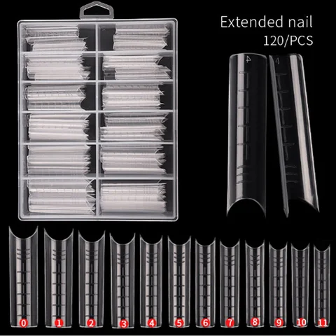 pcs Poly Gels Quick Building Mold Tips Nail Dual Forms Finger Extension Polygels Nail Art Building UV Gel Nail Tools