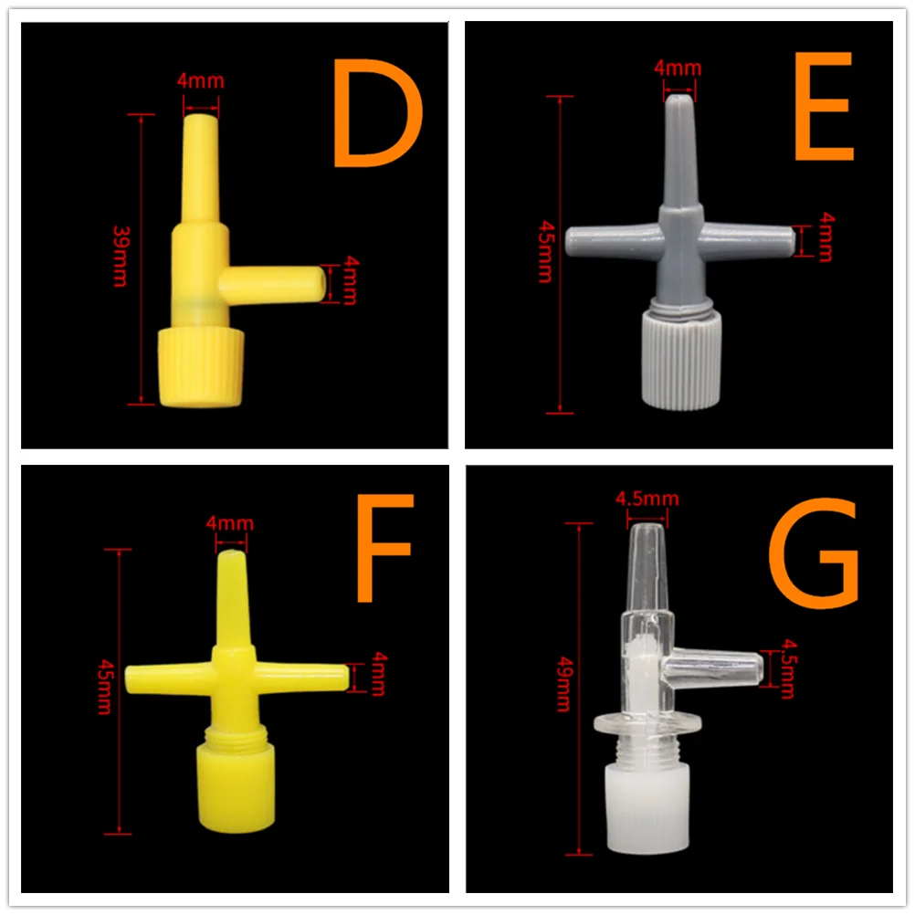 3pcs Plastic T-type Two Way Tee Air Water Valves Gas Check Flow Regulation Pipe Tube Connectors DIY Aquarium Parts