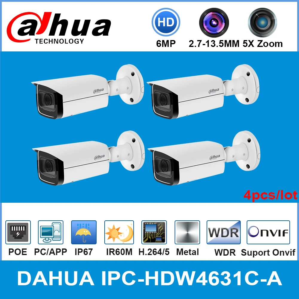 Камера видеонаблюдения Dahua 6 МП встроенный микрофон слот для карты Micro SD 2 7 13 5 мм 5X зум 4 шт./лот|Камеры