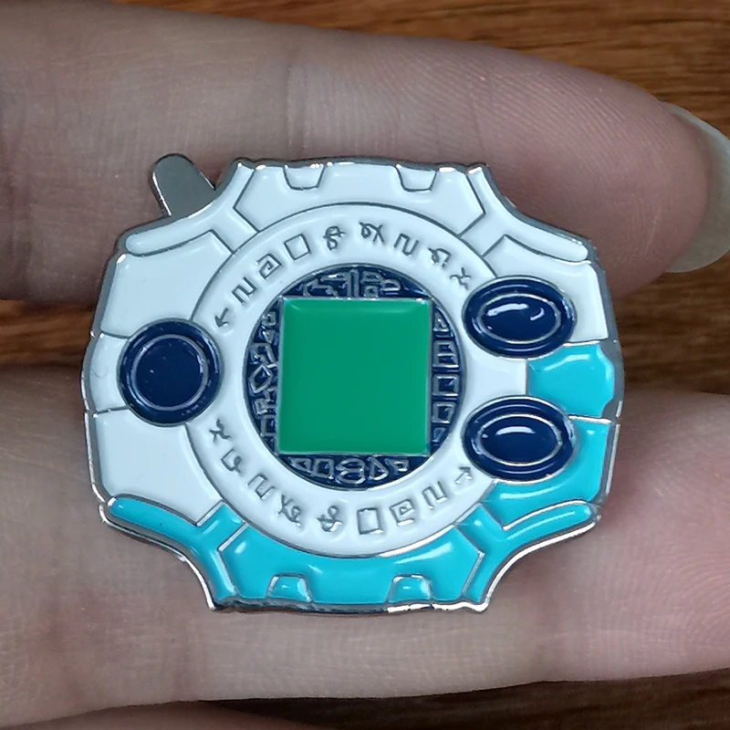 Digimon Adventure Taichi Digivice Spilla White Japan Anime Badge Yamato Sora Takeru Hikari Jewelry