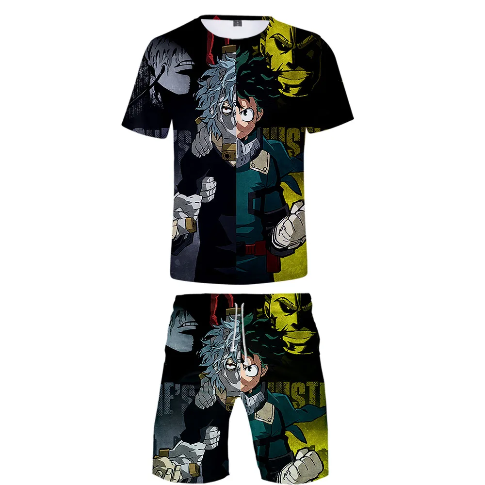 BOKU NO HERO Manga 3D стиль дизайн аниме мужской костюм из двух частей удобный и повседневный мотор бег