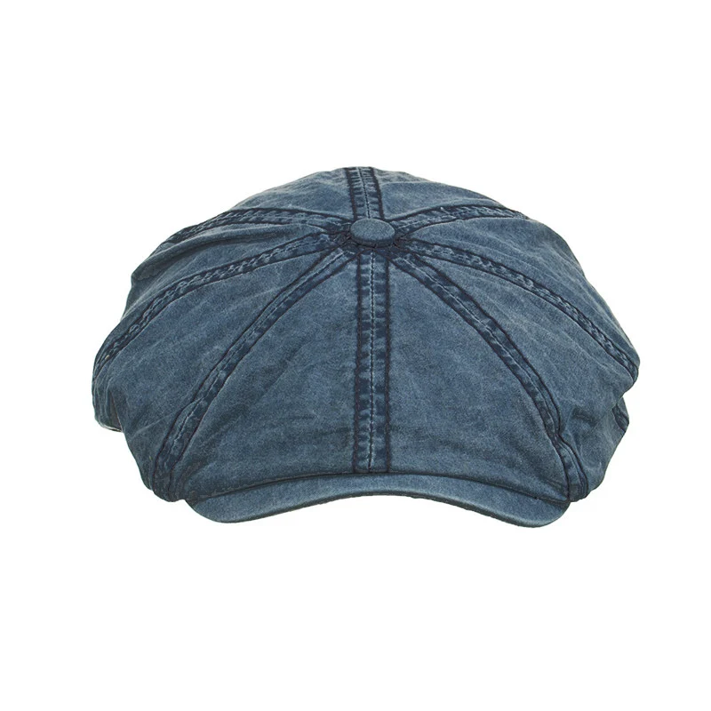 Painter Star Anise Denim Unisex Newsboy Hat - High-Quality Outdoor Berets