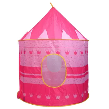 

【US Warehouse】Portable Folding Blue Play Tent Children Kids Castle Cubby Play House Pink (Tent)