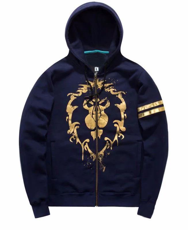 

ZOGAA 2018 new Fashion Hoodies Man Mens Hoodies and Sweatshirts World of Warcraft Horde and Alliance LOGO Size s-3XL