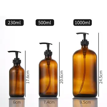 

2 Pcs 500ml Spray Bottles Brown Color Glass Portable Dispenser Bottles Liquid Bottles For Home Makeup Bottlein stock