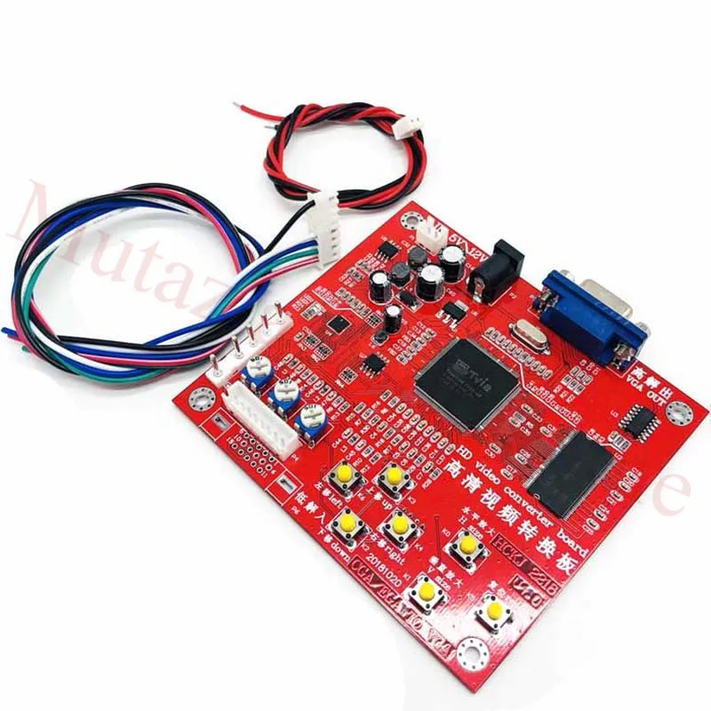 

Red Color CGA To VGA Video Converter CGA EGA YUV Red PCB VGA output accessories cabinet part for arcade game machine