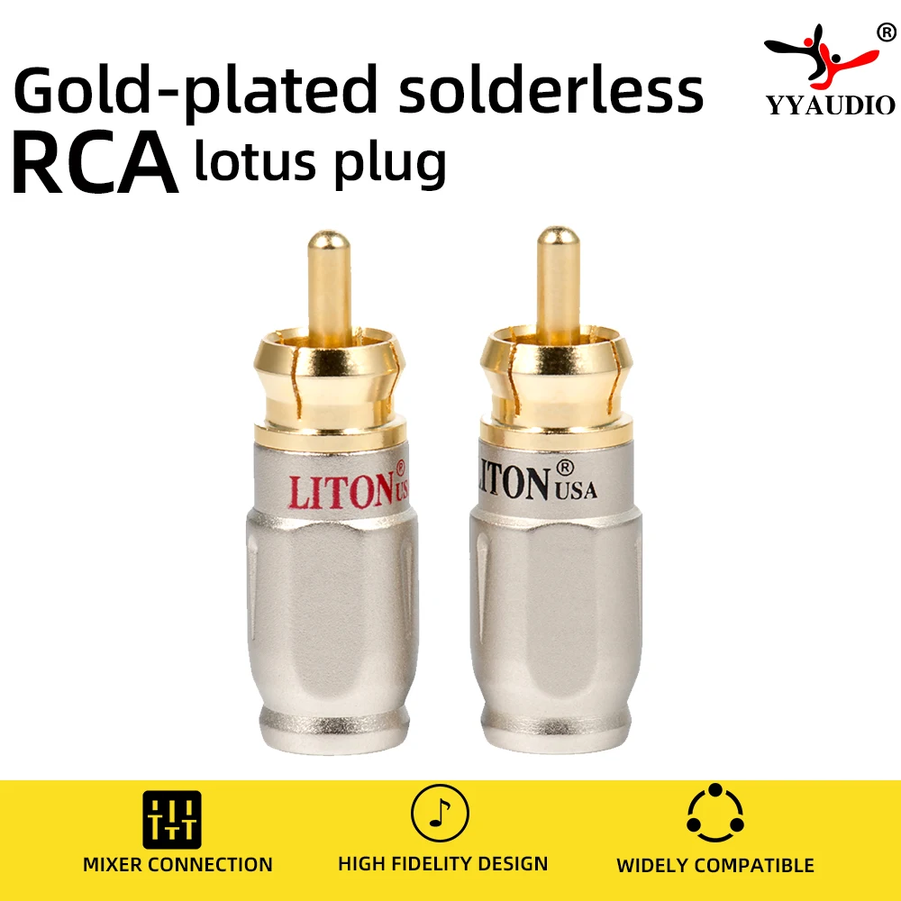 YYAUDIO 20 шт. LITON RCA 0921 штекер позолоченный паяльный Тип адаптер для DIY | Электроника
