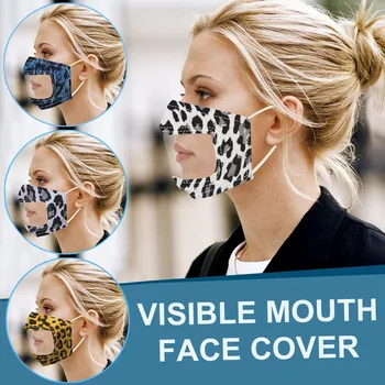 

Smile Communicator Face Mask Transparent With Clear Vinyl Mouth Expression Lip Reading Special Mask Mascarilla Reutilizable